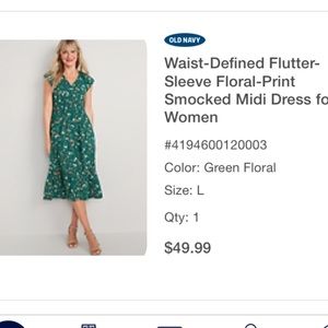 Old Navy maxi dress floral green